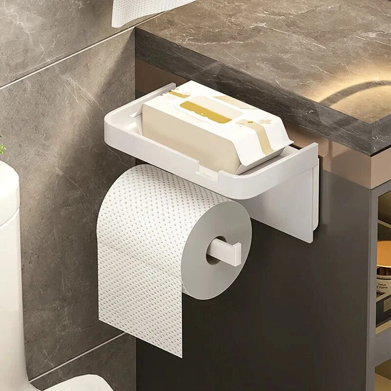 Toilet Paper Holder, Kitchen Towel Rack, Phone Storage, Bathroom Wall-Mounted Organiser, Seasoning Bottles Rack