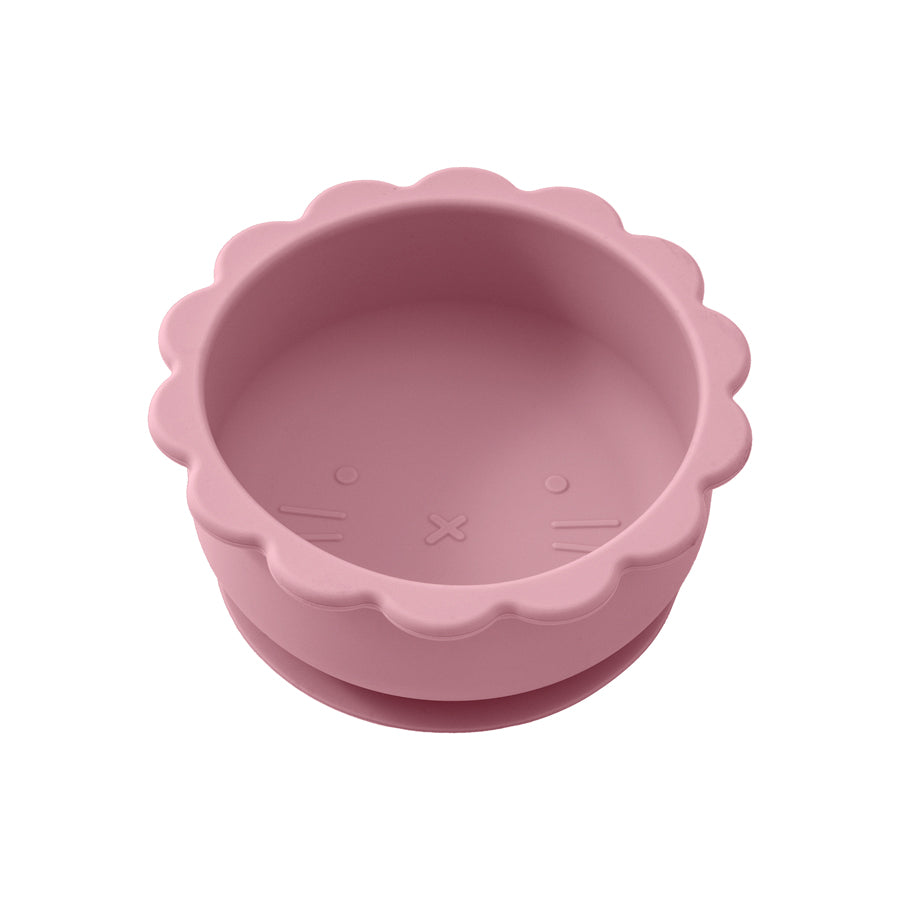 Baby Silicone Bowl Cute Cartoon Lion Shape, Solid Color Baby Food Storage BPA Free Suction Baby Meal Tray