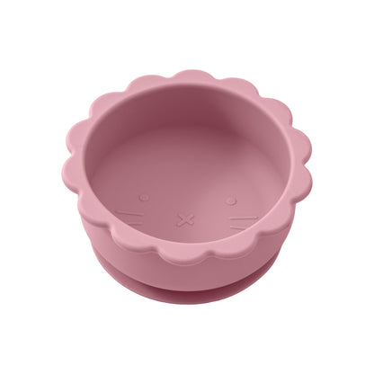 Baby Silicone Bowl Cute Cartoon Lion Shape, Solid Color Baby Food Storage BPA Free Suction Baby Meal Tray
