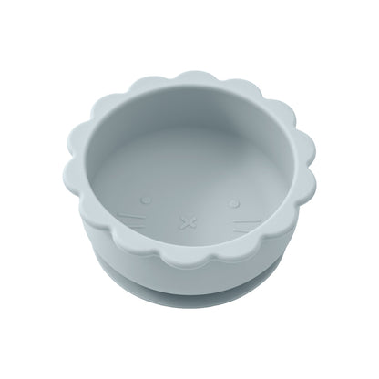 Baby Silicone Bowl Cute Cartoon Lion Shape, Solid Color Baby Food Storage BPA Free Suction Baby Meal Tray