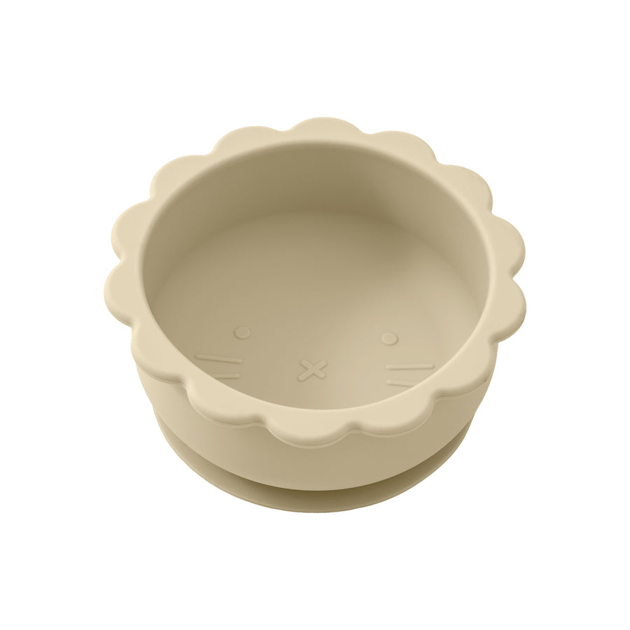 Baby Silicone Bowl Cute Cartoon Lion Shape, Solid Color Baby Food Storage BPA Free Suction Baby Meal Tray