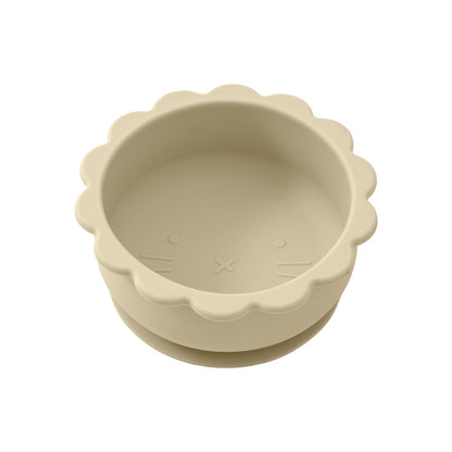 Baby Silicone Bowl Cute Cartoon Lion Shape, Solid Color Baby Food Storage BPA Free Suction Baby Meal Tray
