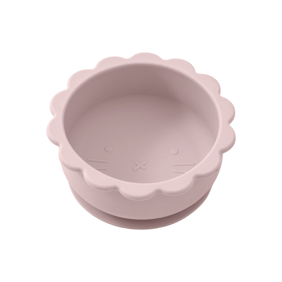 Baby Silicone Bowl Cute Cartoon Lion Shape, Solid Color Baby Food Storage BPA Free Suction Baby Meal Tray