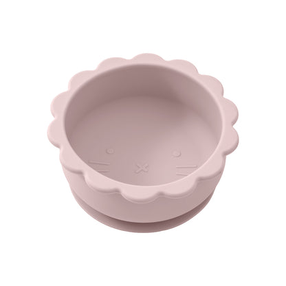 Baby Silicone Bowl Cute Cartoon Lion Shape, Solid Color Baby Food Storage BPA Free Suction Baby Meal Tray