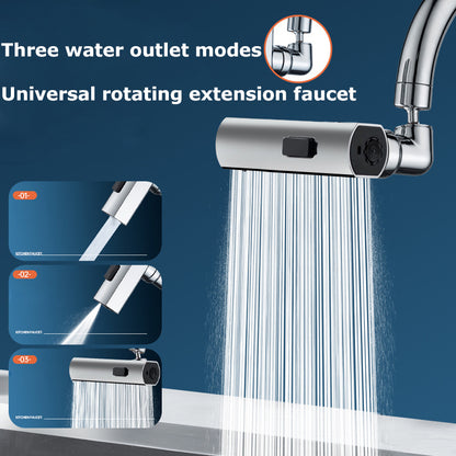 New Kitchen Waterfall Faucet Extension Threemode Universal Swivel Splashproof Nozzle Sink 1