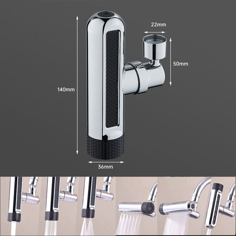 New Kitchen Waterfall Faucet Extension Threemode Universal Swivel Splashproof Nozzle Sink 6