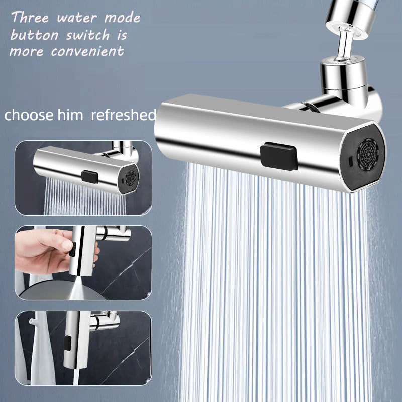 New Kitchen Waterfall Faucet Extension Threemode Universal Swivel Splashproof Nozzle Sink 5