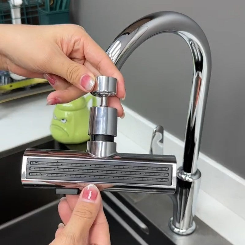 New Kitchen Waterfall Faucet Extension, Three-mode Universal Swivel Splash-proof Nozzle Sink