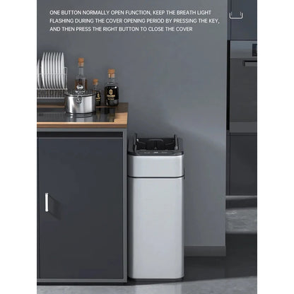 Smart Trash Can Stainless Steel Waste Bin for Kitchen, High Garbage Bin Wastebasket