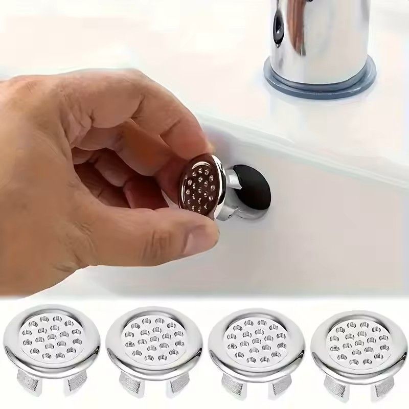 Chrome Sink Overflow Cover Set Leak Proof Easy Install