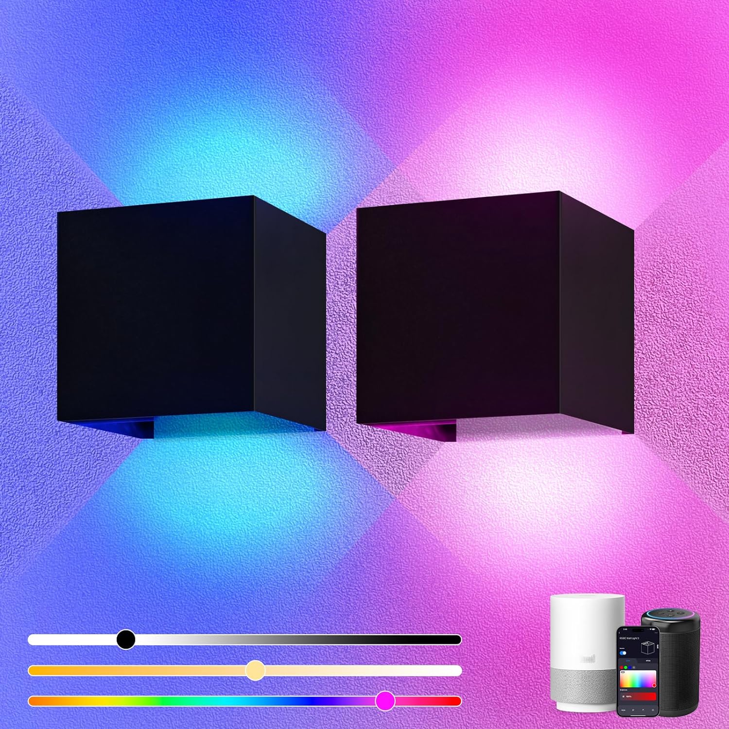Smart Modern Outdoor Wall Lights LED Patio Light with Adjustable Beam and Voice Control