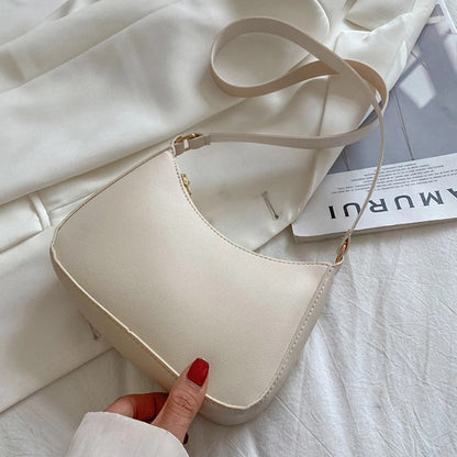 Retro Hong Kong Style Fashion Portable Handbag Underarm Shoulder Bag Advanced Handbags Shoulder Bag