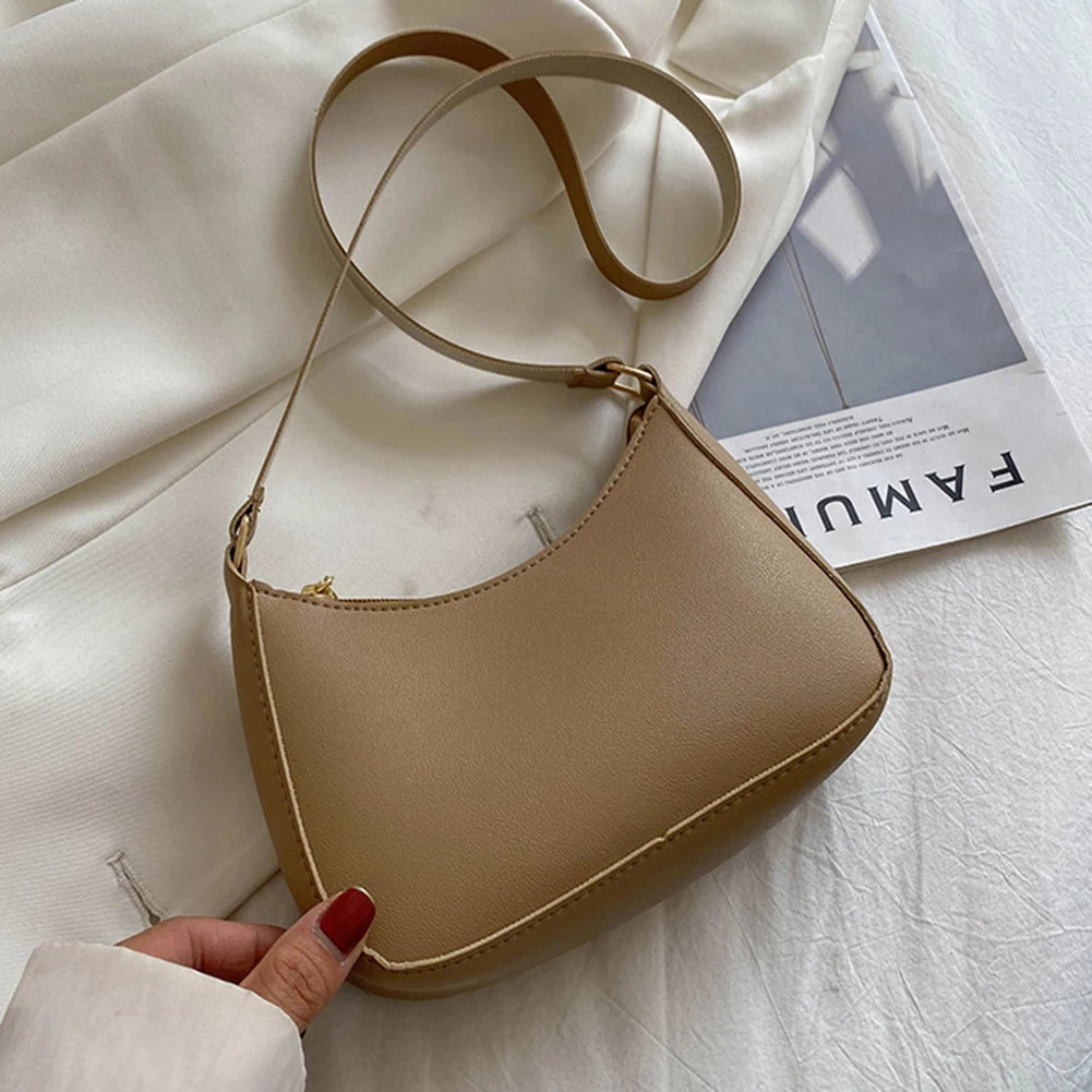 Retro Hong Kong Style Fashion Portable Handbag Underarm Shoulder Bag Advanced Handbags Shoulder Bag
