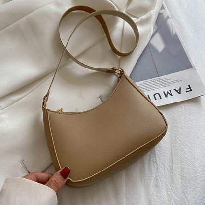 Retro Hong Kong Style Fashion Portable Handbag Underarm Shoulder Bag Advanced Handbags Shoulder Bag