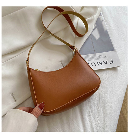 Retro Hong Kong Style Fashion Portable Handbag Underarm Shoulder Bag Advanced Handbags Shoulder Bag