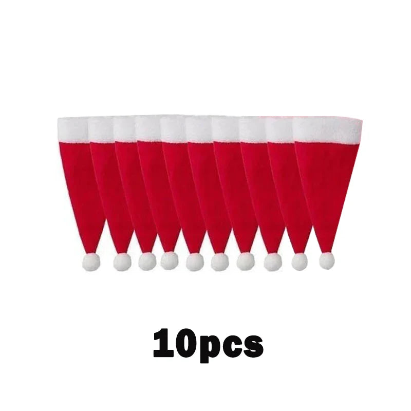 Merry Christmas Tableware Bag Holder Christmas Hat Fork Knife Cutlery Bag Christmas Decor For Home 6