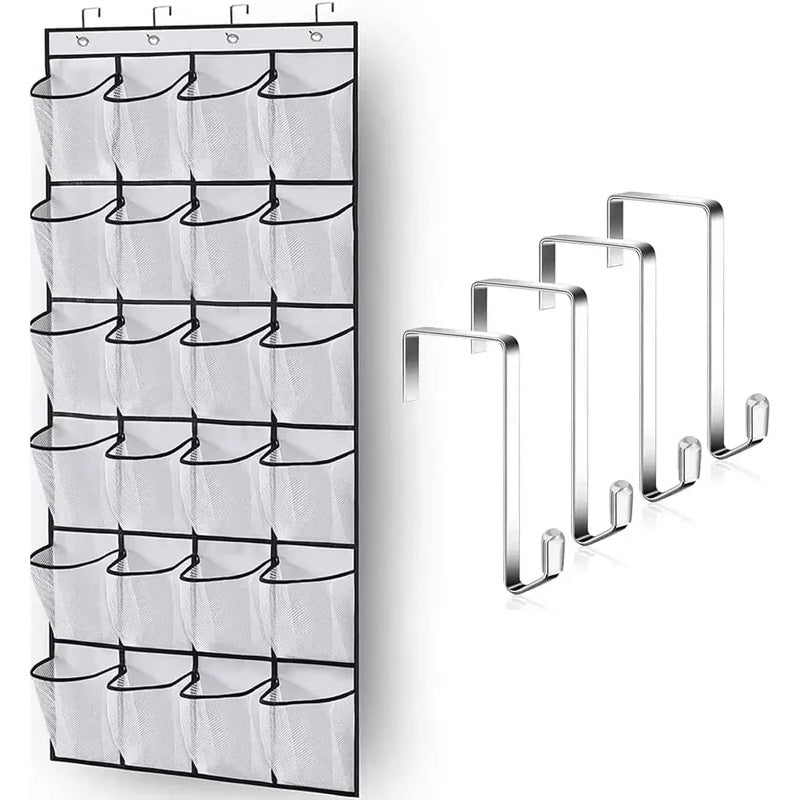 Hanging Shoe Rack Holder Hanger Over The Door Shoe Organizer With Large Mesh Pockets 1