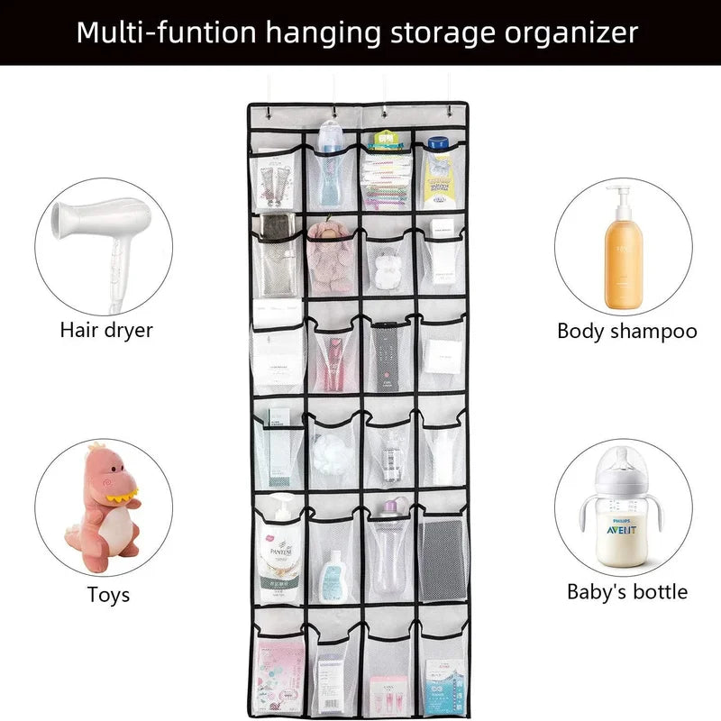 Hanging Shoe Rack Holder Hanger Over The Door Shoe Organizer With Large Mesh Pockets 3