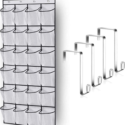 Hanging Shoe Rack Holder Hanger Over The Door Shoe Organizer With Large Mesh Pockets 7