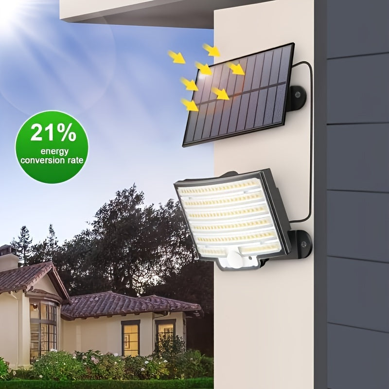 LED Motion Sensor Light With Remote Solar Outdoor Waterproof Security Flood Light For Porch Yard 1