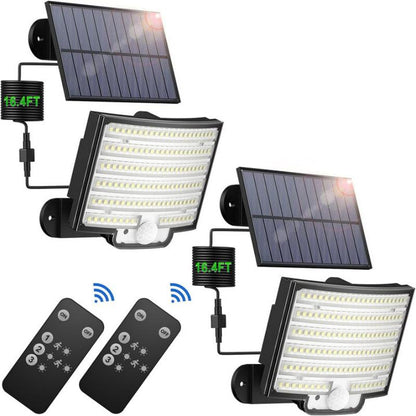 LED Motion Sensor Light With Remote Solar Outdoor Waterproof Security Flood Light For Porch Yard 5