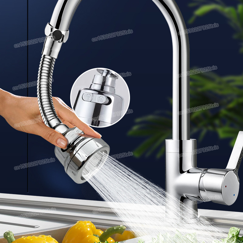 Water Saving Faucet Extender, Kitchen Bathroom 360 Degree Rotatable Nozzle