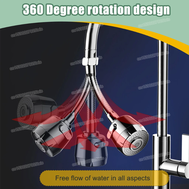Water Saving Faucet Extender, Kitchen Bathroom 360 Degree Rotatable Nozzle