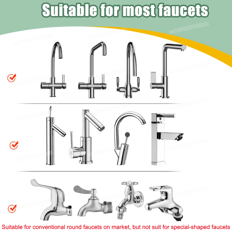 Water Saving Faucet Extender, Kitchen Bathroom 360 Degree Rotatable Nozzle