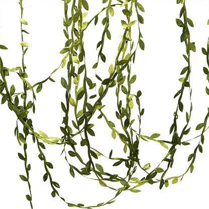 10 Meter, Silk Leaf-Shaped, Artificial Green Leaves, for DIY Wreath, Scrapbooking, Craft Decoration