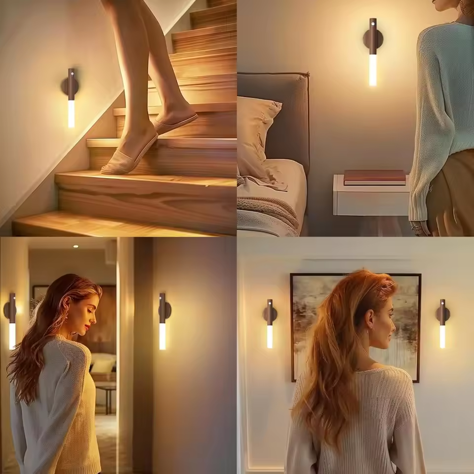 Rechargeable Motion Sensor LED Night Light, Magnetic Wall Sconces, Wall Lamp for Bedroom, Stair, Table, Cabinet