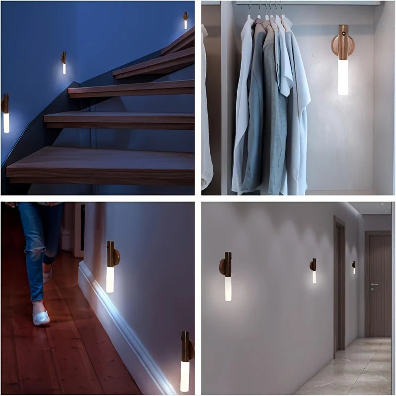 Rechargeable Motion Sensor LED Night Light, Magnetic Wall Sconces, Wall Lamp for Bedroom, Stair, Table, Cabinet