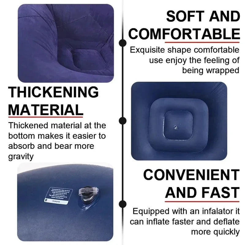 PVC Lounger Seat, Large Lazy Inflatable Sofa Chairs, Bean Bag Sofas, Pouf Puff Couch for Tatami & Living Room