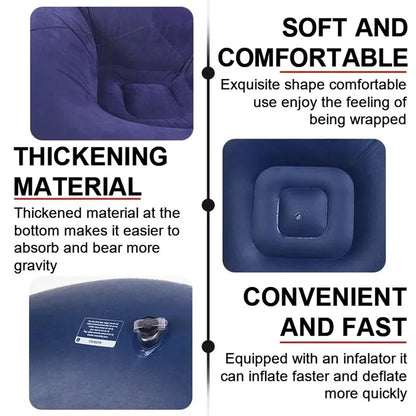 PVC Lounger Seat, Large Lazy Inflatable Sofa Chairs, Bean Bag Sofas, Pouf Puff Couch for Tatami & Living Room