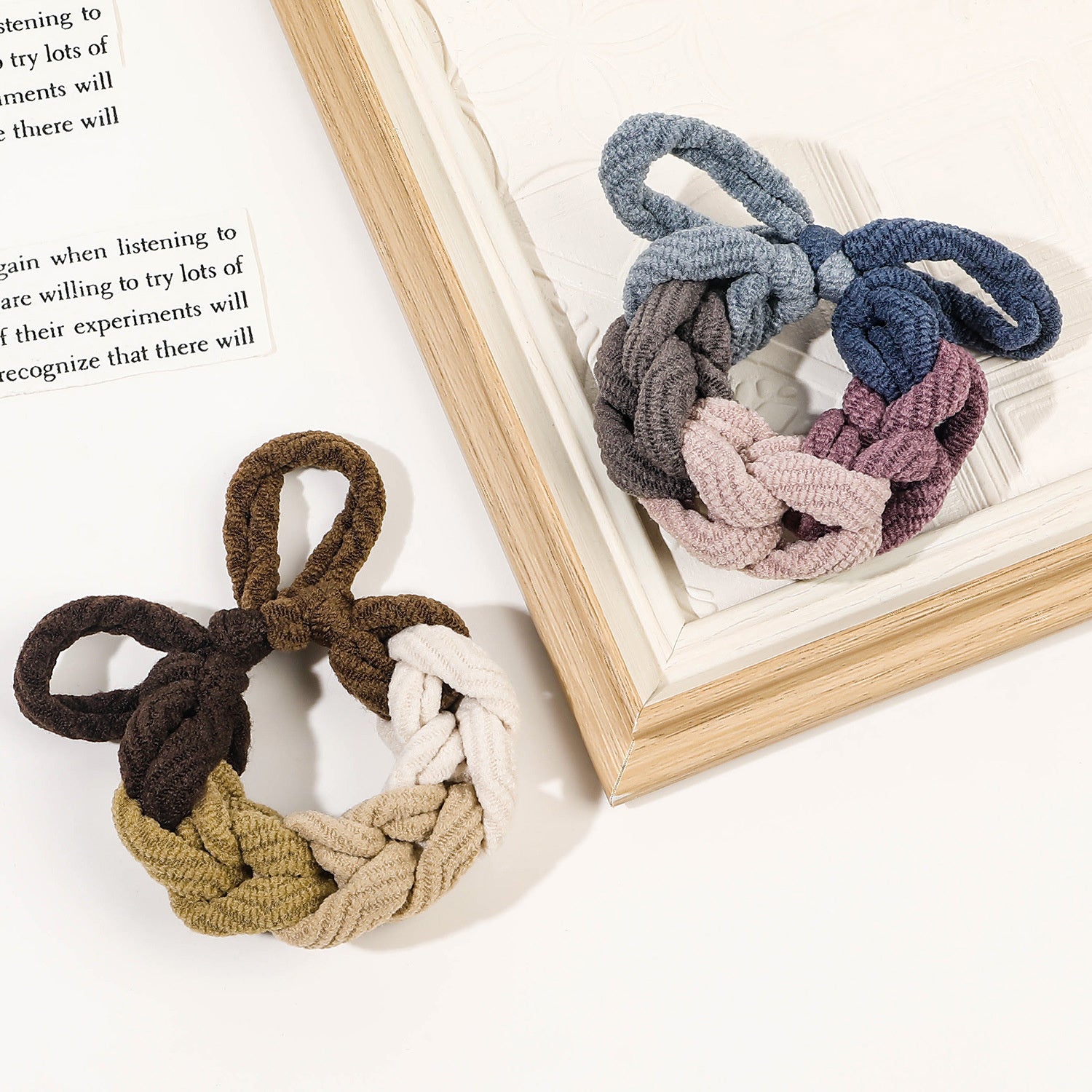 Colorful Hand Woven Bow Hair Ties Band for Women, High Elastic Scrunchies, Stylish Ponytail Hair Accessories