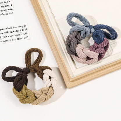Colorful Hand Woven Bow Hair Ties Band for Women, High Elastic Scrunchies, Stylish Ponytail Hair Accessories