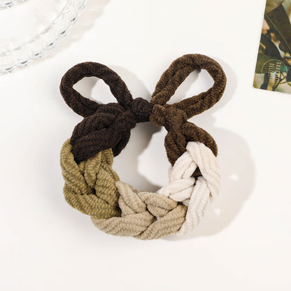 Colorful Hand Woven Bow Hair Ties Band for Women, High Elastic Scrunchies, Stylish Ponytail Hair Accessories