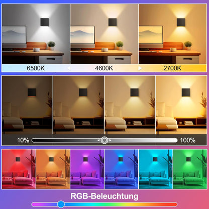 Smart LED Wall Lamp RGBCW  WIFI APP Alexa Control Cube Adjustable Angle Waterproof Aluminum 4