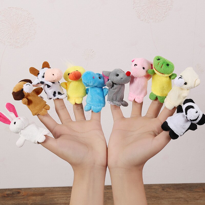 Baby Finger Puppet Plush Toy, Cartoon Hand Doll, Early Education Soothing Plush Story Toys