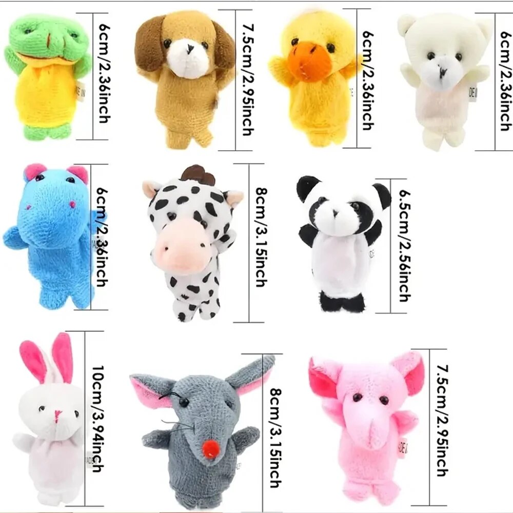 Baby Finger Puppet Plush Toy Cartoon Hand Doll Early Education Soothing Plush Story Toys 1