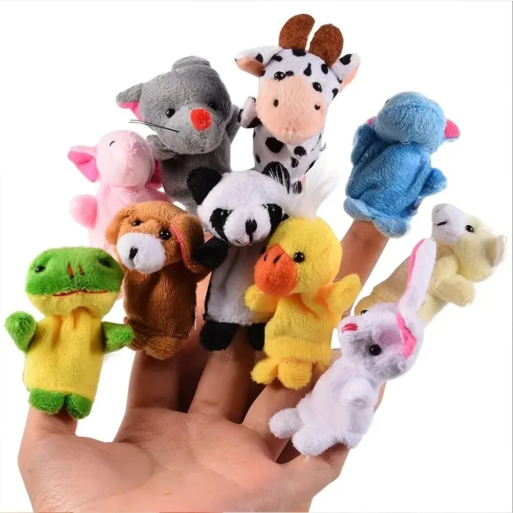 Baby Finger Puppet Plush Toy Cartoon Hand Doll Early Education Soothing Plush Story Toys 4