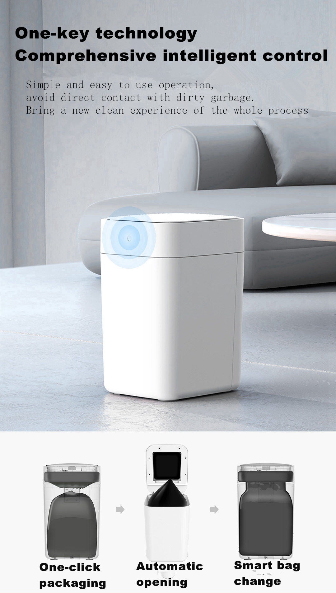 Townew Automatic Kitchen Garbage Bin Waterproof Smart Sensor Bin With Lid Sensing Bathroom Garbage 2