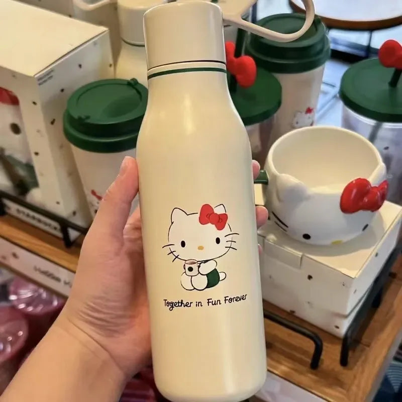 Hello Kitty Joint Stainless Steel Mug Portable Sports Cup Cute Girl Replica Gift 3