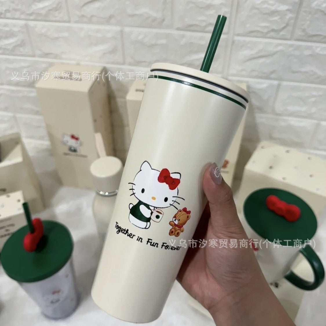 Hello Kitty Joint Stainless Steel Mug Portable Sports Cup Cute Girl Replica Gift 2