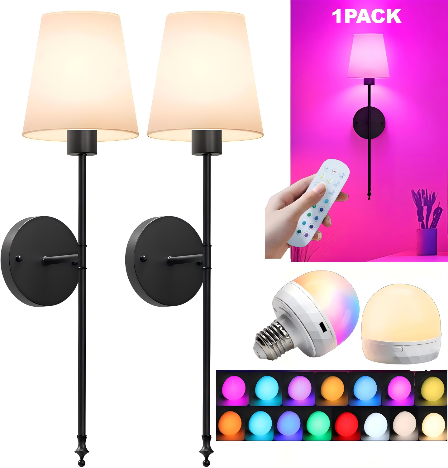 Cordless Wall Lights Set Of Battery Operated Wall Sconces With Rechargeable Bulbs Remote Control An 7