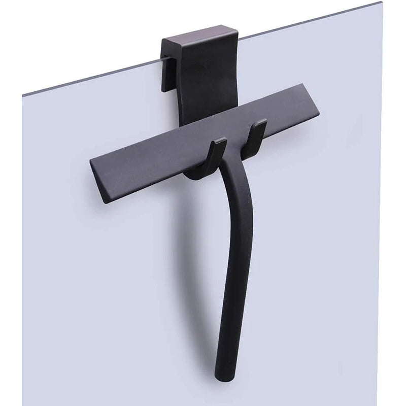 Streak Free Cleaning with Matte Black Silicone Squeegee for Glass, Bathroom Shower Doors, Mirrors, Tiles, Car Windows