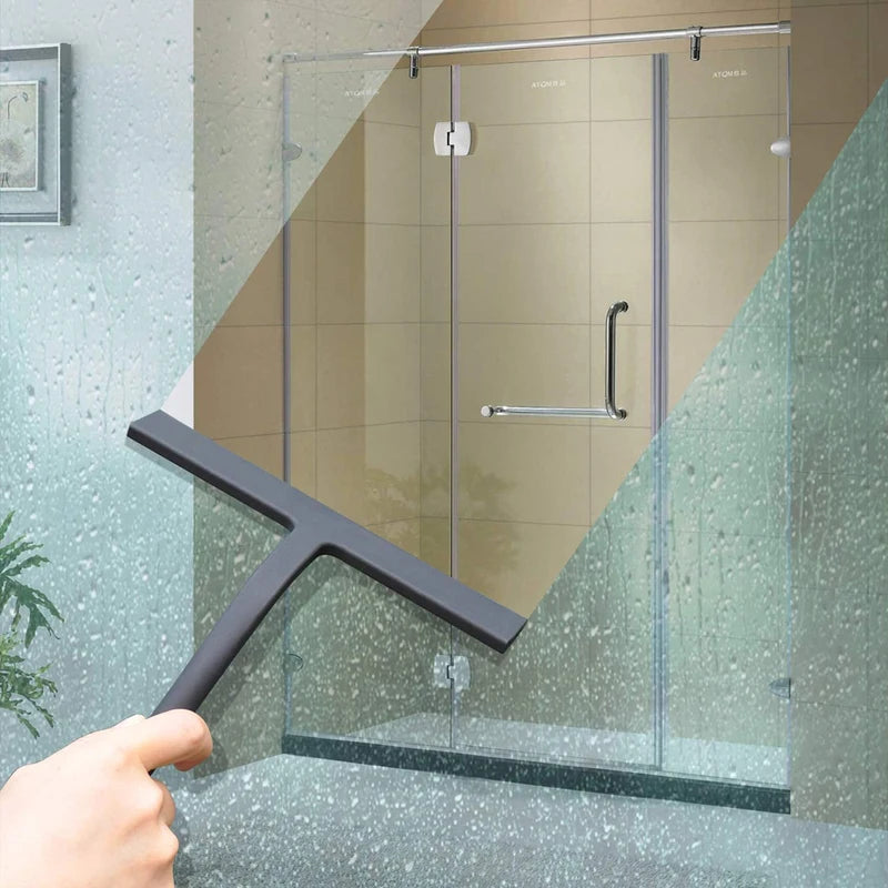 Streak Free Cleaning With Matte Black Silicone Squeegee For Glass Bathroom Shower Doors Mirrors Til 2