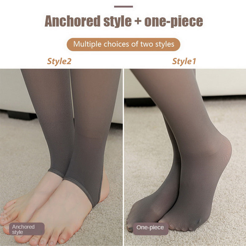 Slim Fleece Leggings, Sexy Translucent Woman Thermal Tights, Warm Velvet Stockings