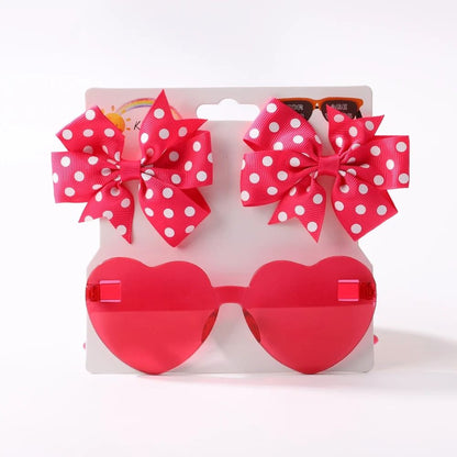 Girls Bow Hair Clip Set 3 Pack 8