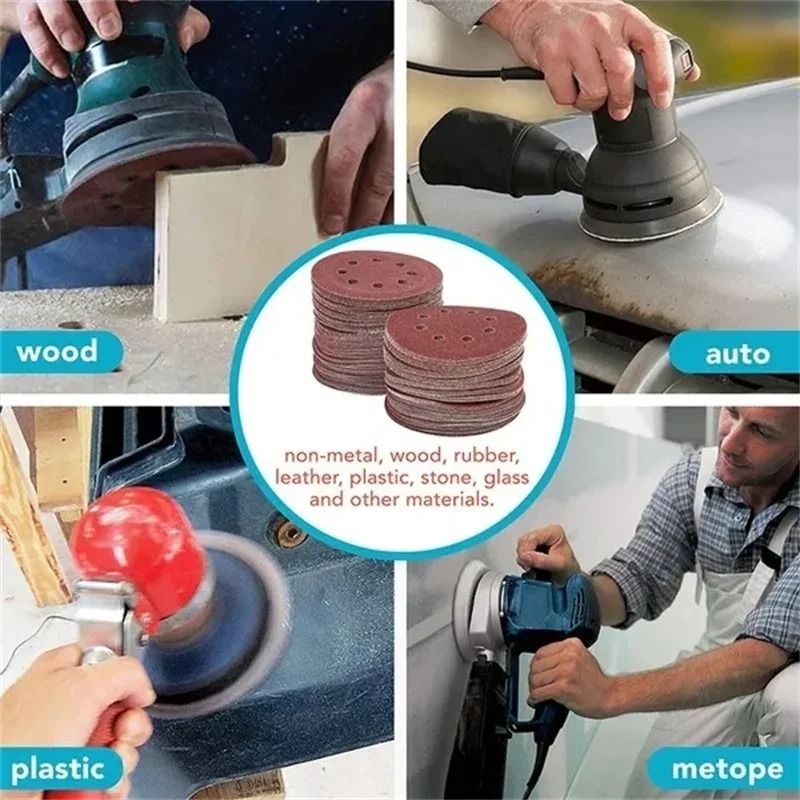 8 Hole Sanding Disc Set For Wood And Metal 125mm Multiple Grits 4