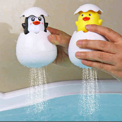 Kids Cute Duck Penguin Egg Bath Toy, Water Spray Sprinkler for Bathroom Shower Swimming, Baby Bathing Toy Gift For Kids